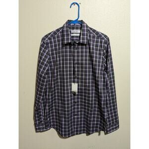 (2)Calvin Klein non iron body fit long sleeve button up shirt size S 14-14 1/2